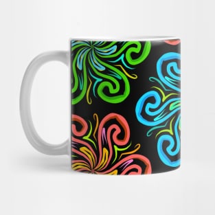 Abstract Floral Mandala Neon Pattern Mug